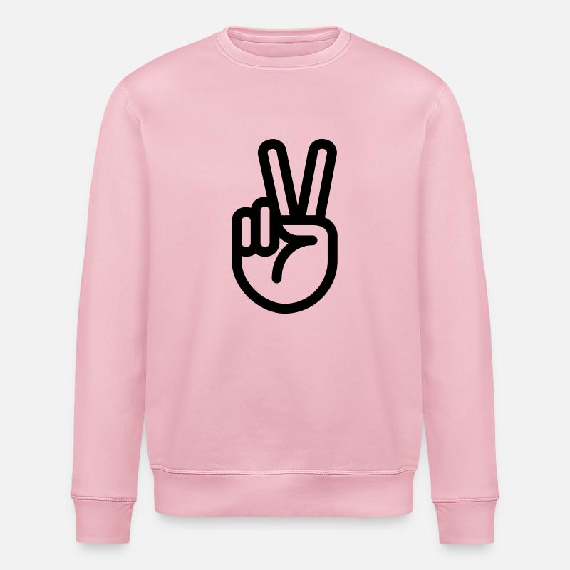 Finger - Handzeichen Peace - Stanley/Stella Unisex Bio-Sweatshirt ROLLER - Hellrosa