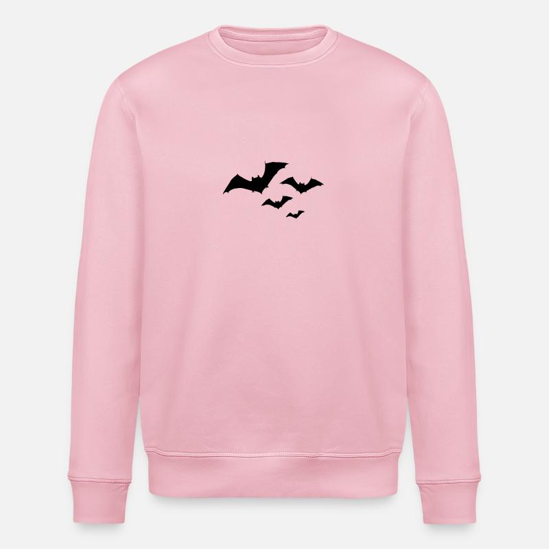 Halloween Fledermaus Schwarm 1c - Stanley/Stella Unisex Bio-Sweatshirt ROLLER - Hellrosa