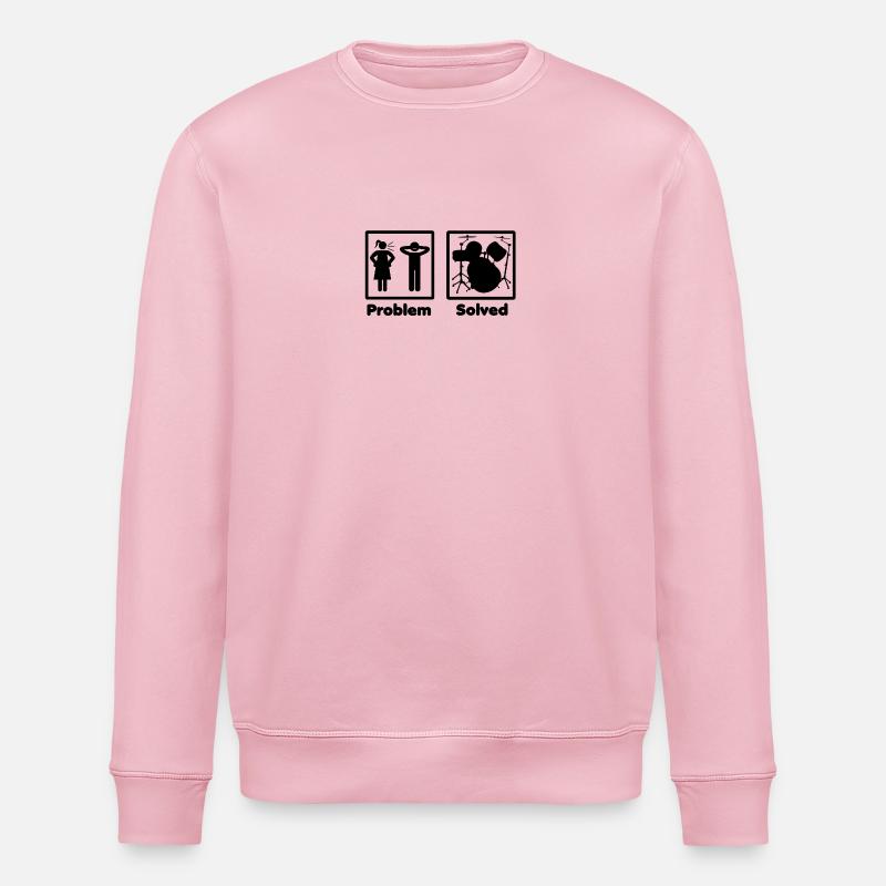 problem solved DRUMMER DRUMS drums - Stanley/Stella ROLLER Unisex Organic Sweatshirt - cotton pink