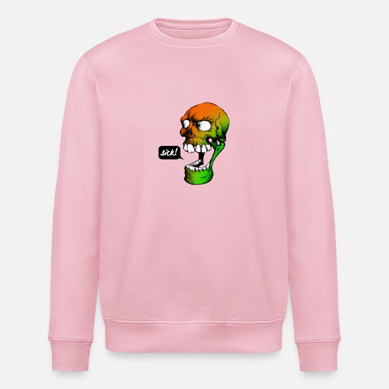Crâne psychédélique - Sweat bio ROLLER Stanley/Stella Unisexe - rose pâle