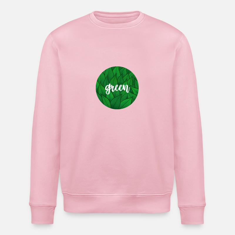Cercle vert - feuillage - Sweat bio ROLLER Stanley/Stella Unisexe - rose pâle