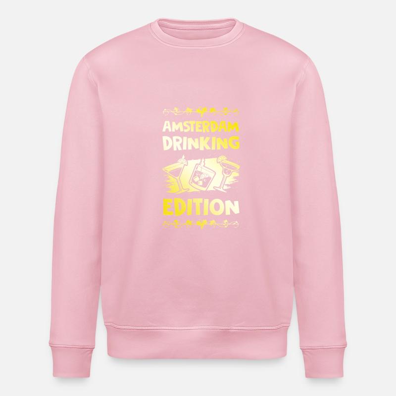 Amsterdam Drinking Saying - Stanley/Stella ROLLER Unisex Organic Sweatshirt - cotton pink