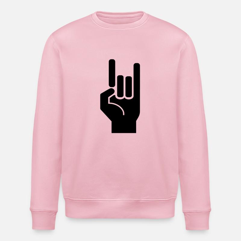 Rock and roll hand de - Stanley/Stella Unisex Bio-Sweatshirt ROLLER - Hellrosa