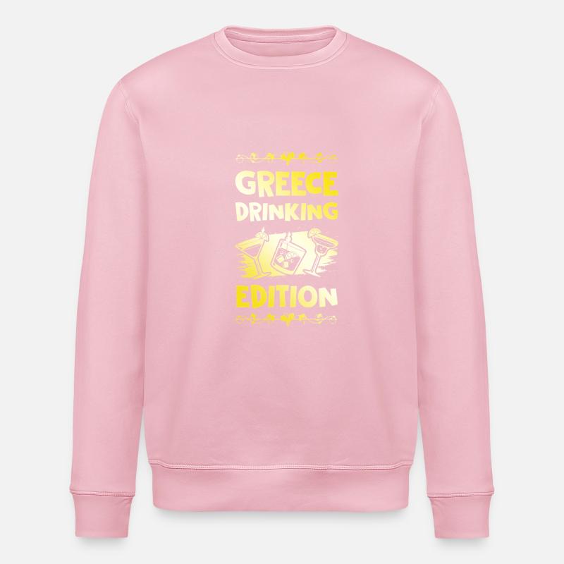 Greece Drinking Spruch - Stanley/Stella Unisex Bio-Sweatshirt ROLLER - Hellrosa