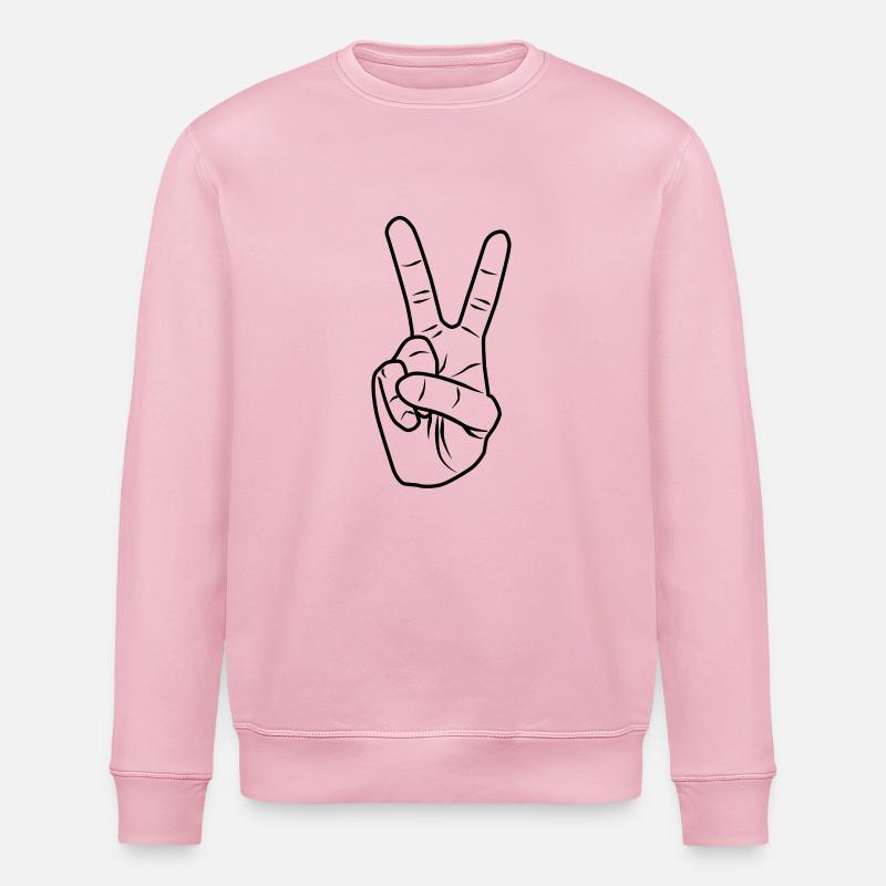 Finger - signaux de la main - Sweat bio ROLLER Stanley/Stella Unisexe - rose pâle