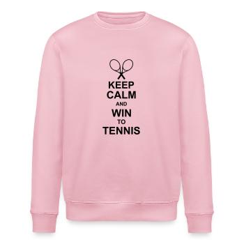 keep calm and win to tennis kg10 - Stanley/Stella Unisex Bio-Sweatshirt ROLLER - Hellrosa - Vorne - Nik (191cm)