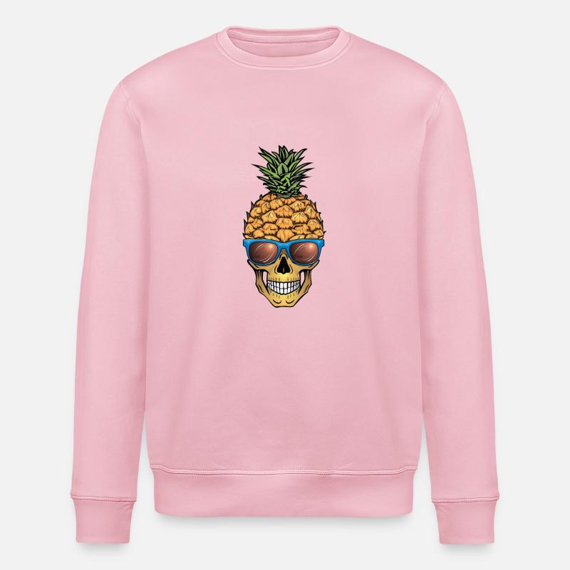 Crâne d’ananas - Sweat bio ROLLER Stanley/Stella Unisexe - rose pâle