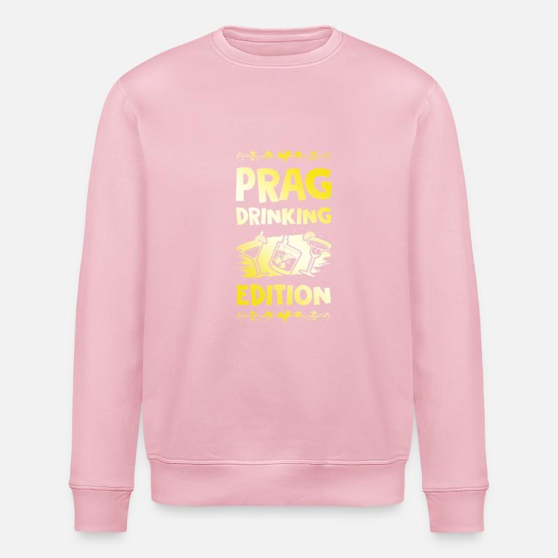 Prague Drinking Saying - Stanley/Stella ROLLER Unisex Organic Sweatshirt - cotton pink