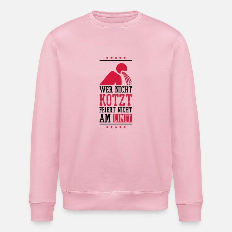wer_nicht_kotzt_feiert_nicht_am_limit_2f - Stanley/Stella Unisex Bio-Sweatshirt ROLLER - Hellrosa