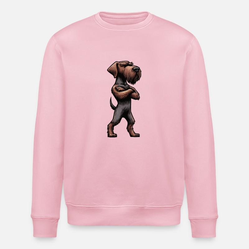 Deutsch Drahthaar Deutsch-Drahthaar Besitzer - Stanley/Stella Unisex Bio-Sweatshirt ROLLER - Hellrosa