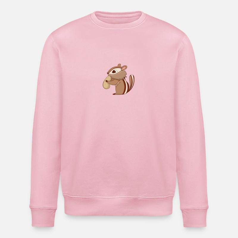 Écureuils rayures à la noix - Sweat bio ROLLER Stanley/Stella Unisexe - rose pâle