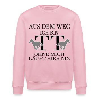 Tuniertrottel ich mach hier alles - Pferd Rappe - Stanley/Stella Unisex Bio-Sweatshirt ROLLER - Hellrosa - Vorne - Nik (191cm)