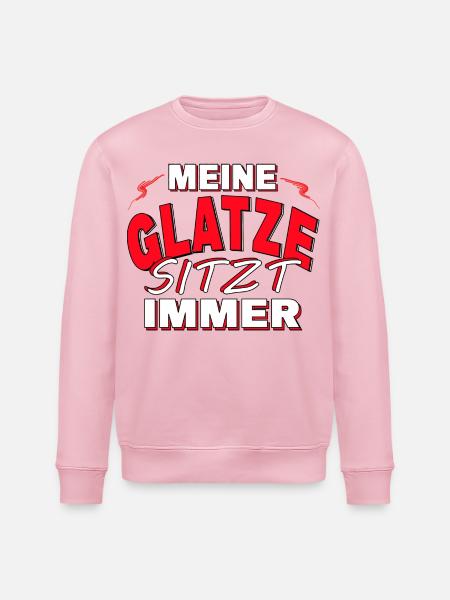 Meine Glatze Sitzt Immer - Stanley/Stella Unisex Bio-Sweatshirt ROLLER - Hellrosa