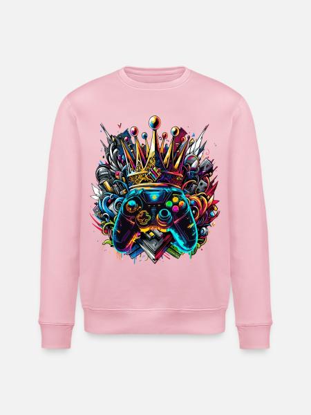 Königlicher Graffiti Gaming Controller - Stanley/Stella Unisex Bio-Sweatshirt ROLLER - Hellrosa