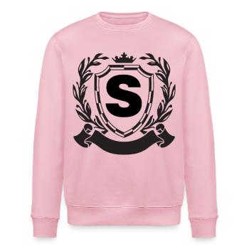 Adel Monogramm Wappen mit Schild Krone Buchstabe S - Stanley/Stella Unisex Bio-Sweatshirt ROLLER - Hellrosa - Vorne - Nik (191cm)