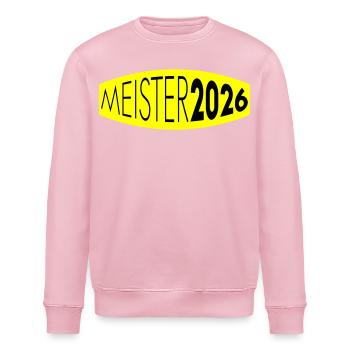 Meister 2026 Meisterschaft - Stanley/Stella Unisex Bio-Sweatshirt ROLLER - Hellrosa - Vorne - Nik (191cm)