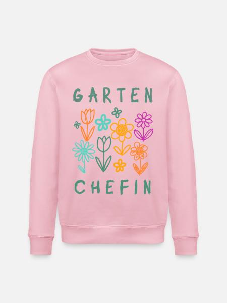 Garten Chefin Blumen Retro Design - Stanley/Stella Unisex Bio-Sweatshirt ROLLER - Hellrosa