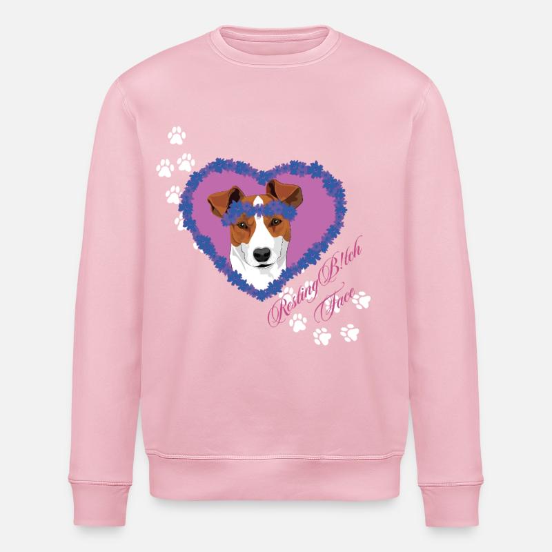 Ruhegesicht Jack Russel - Stanley/Stella Unisex Bio-Sweatshirt ROLLER - Hellrosa