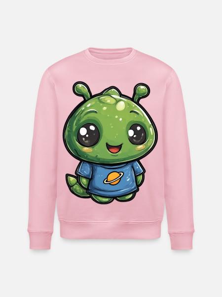 Kleiner Planetenfreund Alien Shirt - Stanley/Stella Unisex Bio-Sweatshirt ROLLER - Hellrosa