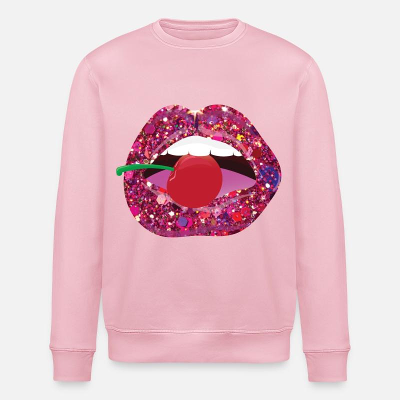 Küss mich an der Kirsche - Stanley/Stella Unisex Bio-Sweatshirt ROLLER - Hellrosa