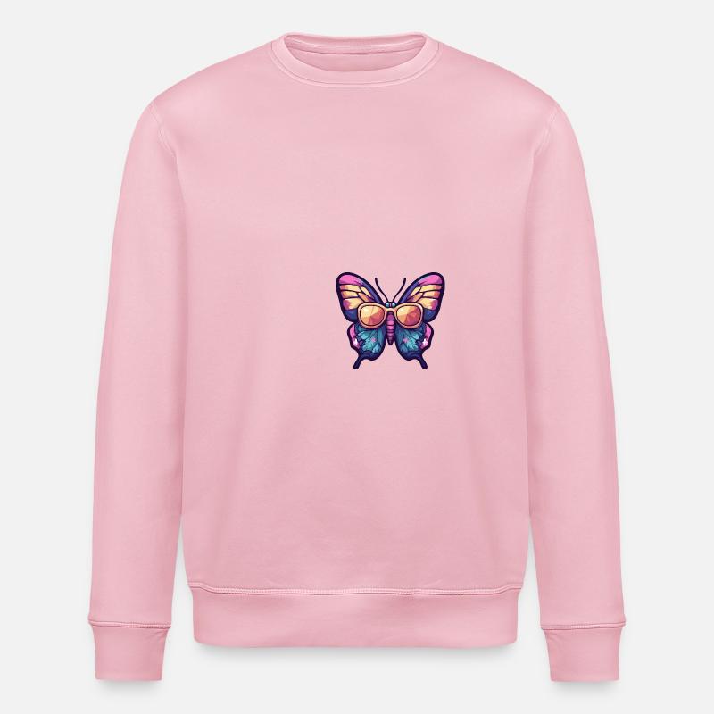 Schmetterling Comic Urlaub - Stanley/Stella Unisex Bio-Sweatshirt ROLLER - Hellrosa