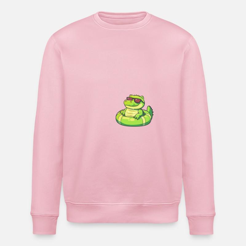 Alligator Comic Cool - Stanley/Stella ROLLER Unisex Organic Sweatshirt - cotton pink