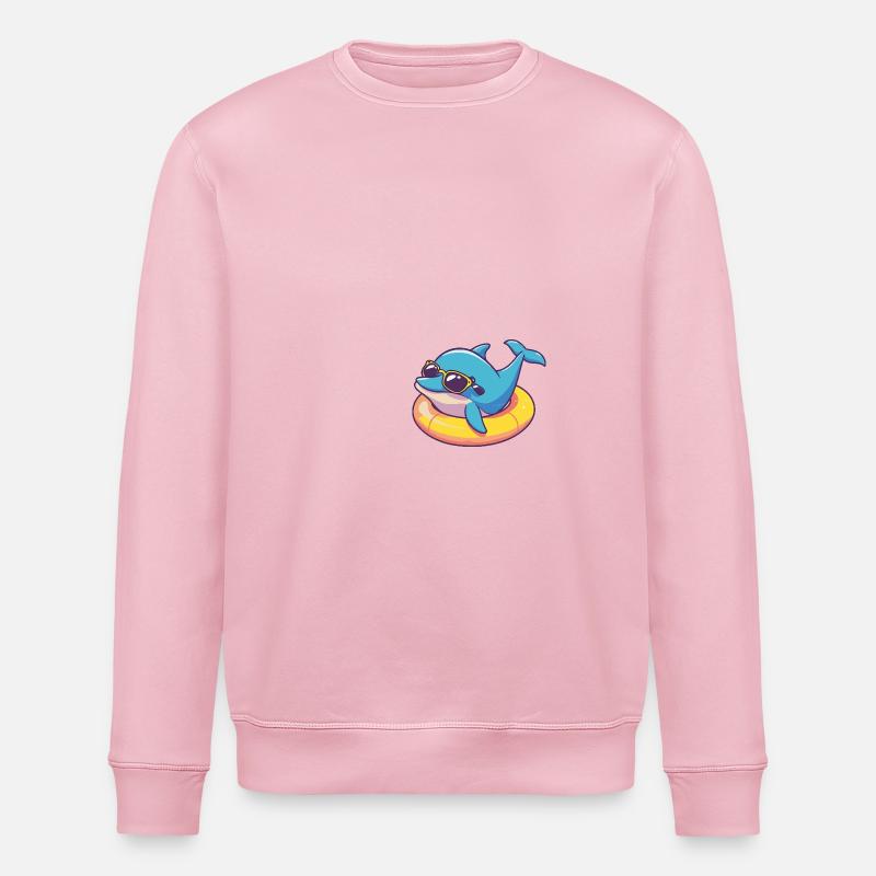 Delfin Comic Cool - Stanley/Stella Unisex Bio-Sweatshirt ROLLER - Hellrosa