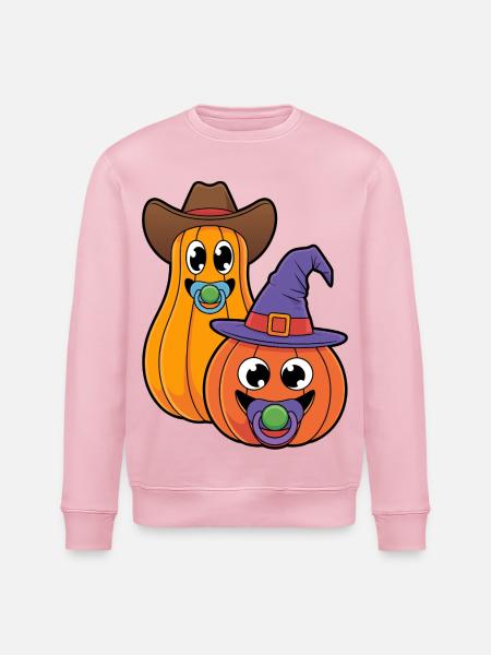 Kürbisduo Halloween Kostüm - Stanley/Stella Unisex Bio-Sweatshirt ROLLER - Hellrosa