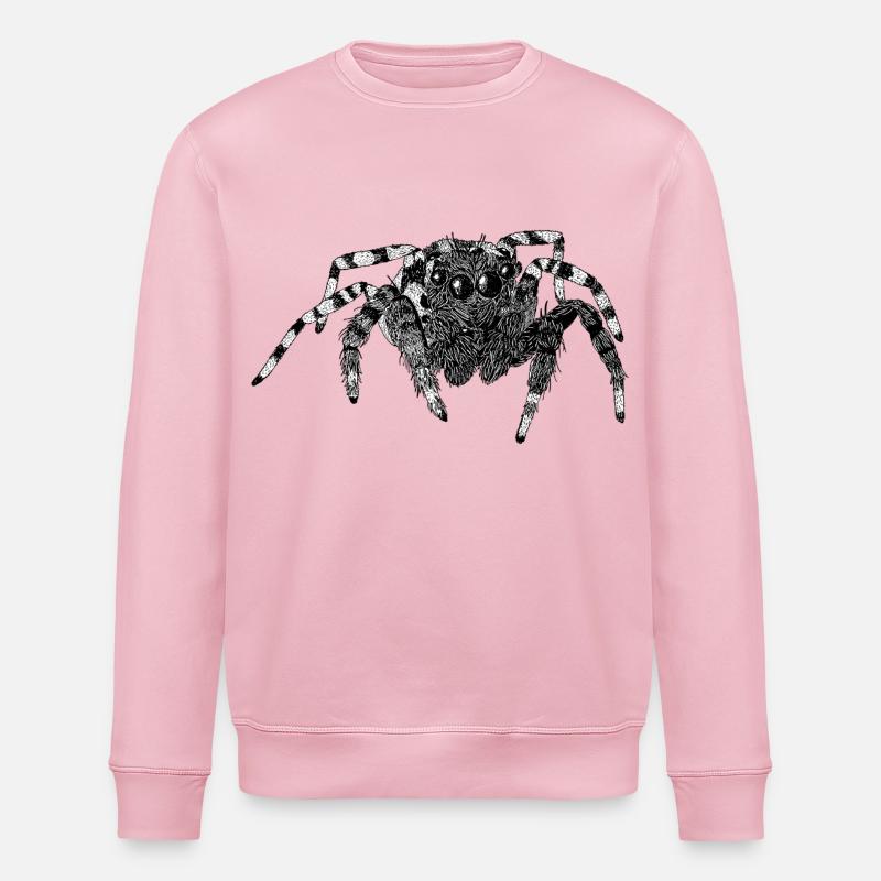 Springspinne niedliche Spinne Phidippus Arachnide - Stanley/Stella Unisex Bio-Sweatshirt ROLLER - Hellrosa