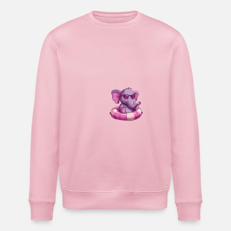 Elephant Comic Cool - Stanley/Stella ROLLER Unisex Organic Sweatshirt - cotton pink