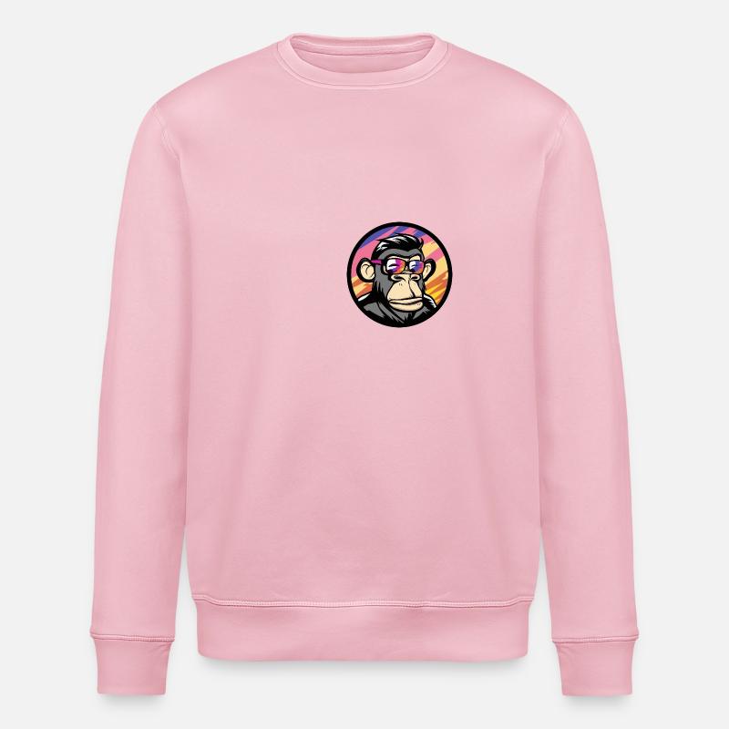 Monkey Comic Cool Summer - Stanley/Stella ROLLER Unisex Organic Sweatshirt - cotton pink