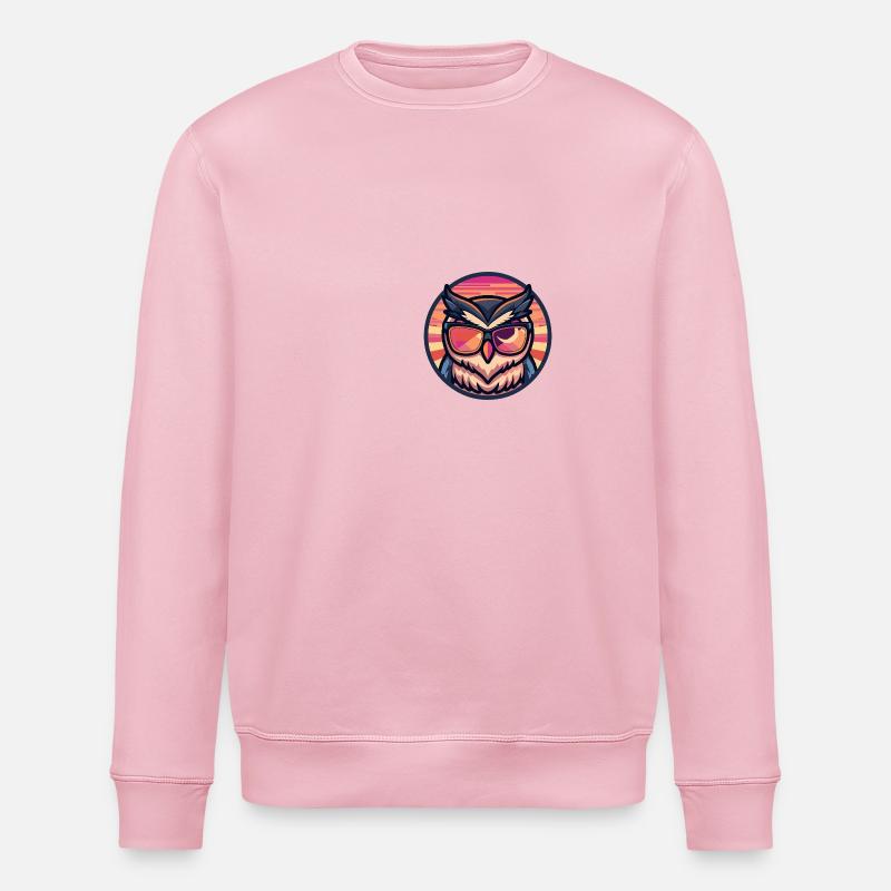 Eule Comic Cool Sommer - Stanley/Stella Unisex Bio-Sweatshirt ROLLER - Hellrosa