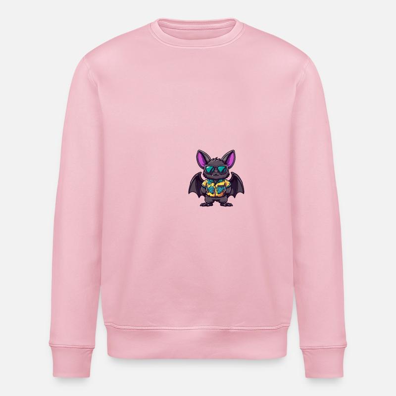 Bat Comic Holiday - Stanley/Stella ROLLER Unisex Organic Sweatshirt - cotton pink