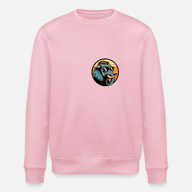 Elephant Comic Cool Summer - Stanley/Stella ROLLER Unisex Organic Sweatshirt - cotton pink
