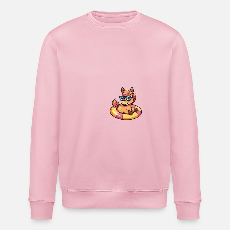 Horse Comic Cool - Stanley/Stella ROLLER Unisex Organic Sweatshirt - cotton pink