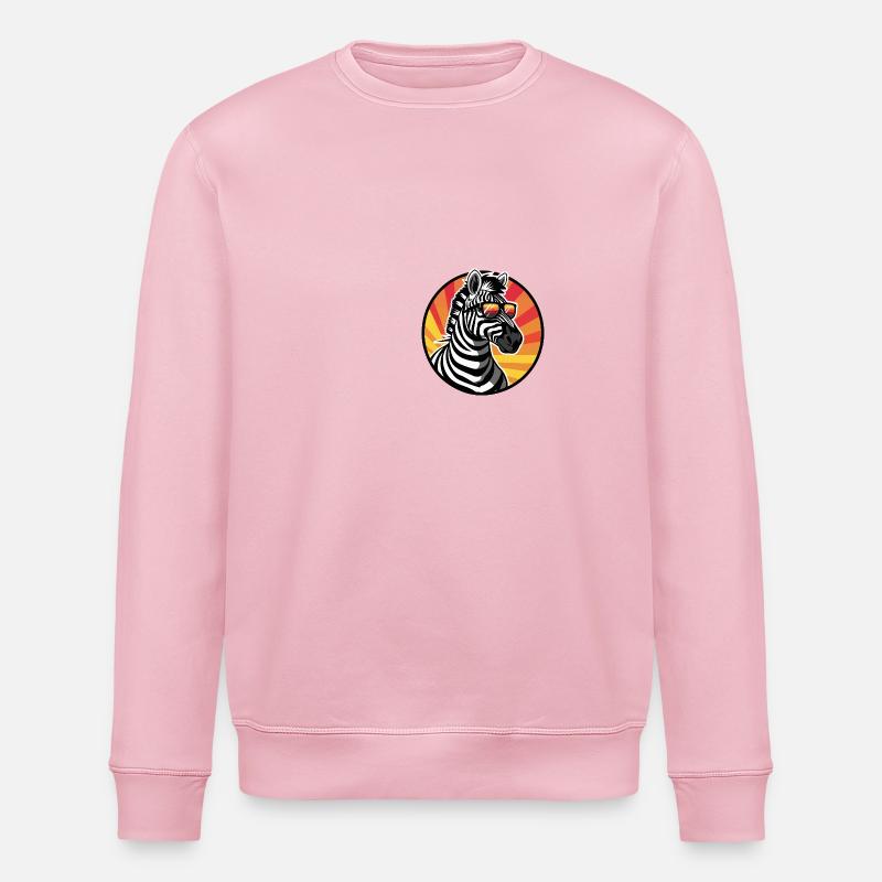 Zebra Comic Cool Summer - Stanley/Stella ROLLER Unisex Organic Sweatshirt - cotton pink