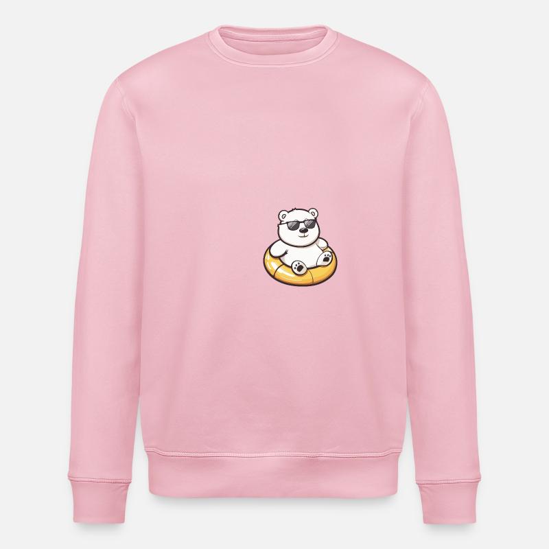 Eisbär Comic Cool - Stanley/Stella Unisex Bio-Sweatshirt ROLLER - Hellrosa