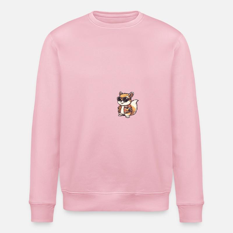 Eichhörnchen Comic Urlaub - Stanley/Stella Unisex Bio-Sweatshirt ROLLER - Hellrosa
