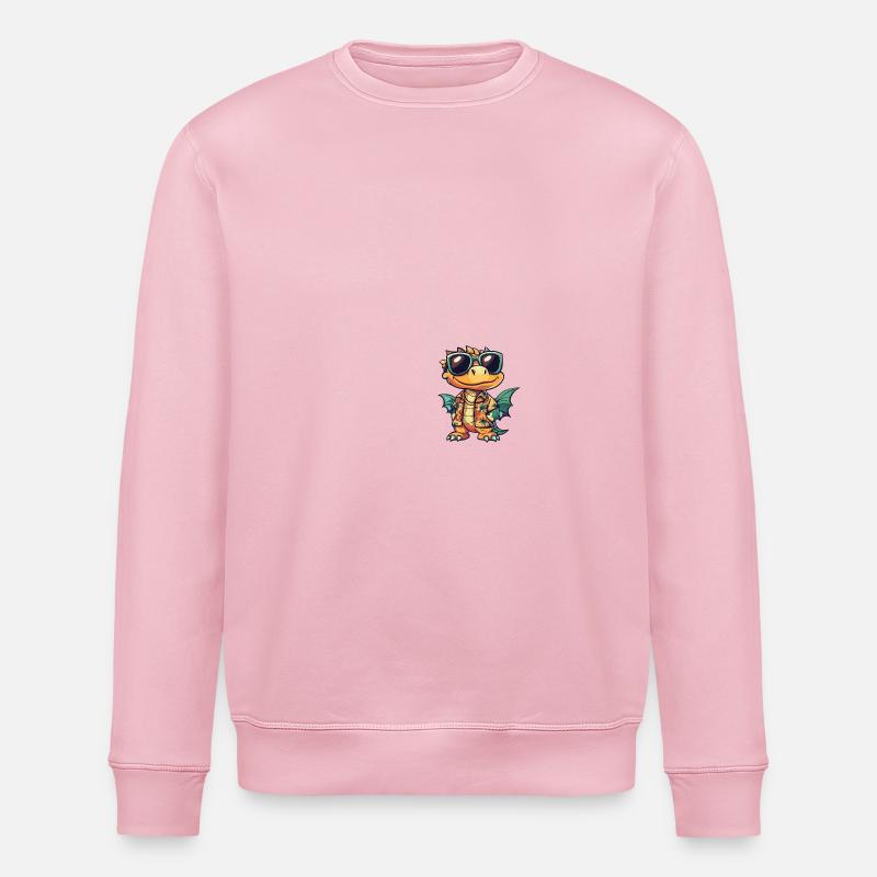Drache Comic Urlaub - Stanley/Stella Unisex Bio-Sweatshirt ROLLER - Hellrosa
