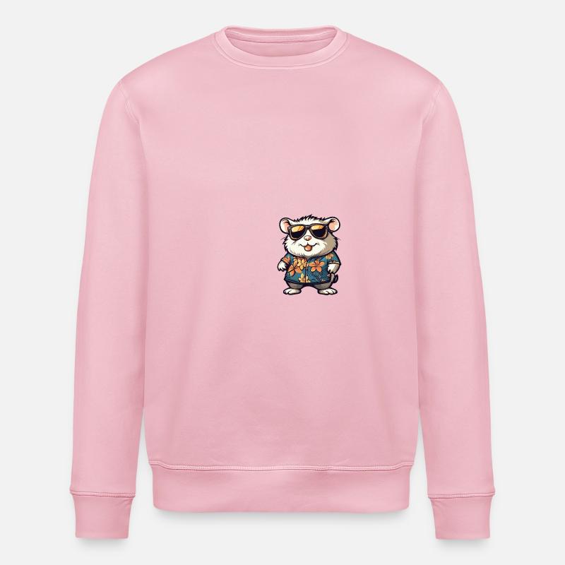 Hamster Comic Vacation - Stanley/Stella ROLLER Unisex Organic Sweatshirt - cotton pink