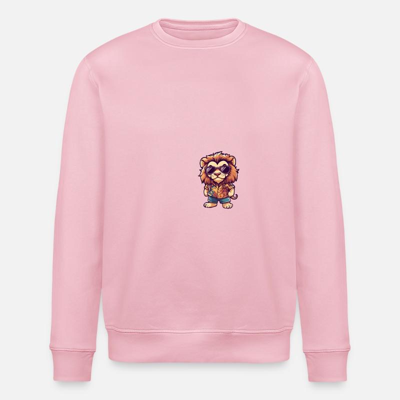 Lion Comic Vacation - Stanley/Stella ROLLER Unisex Organic Sweatshirt - cotton pink