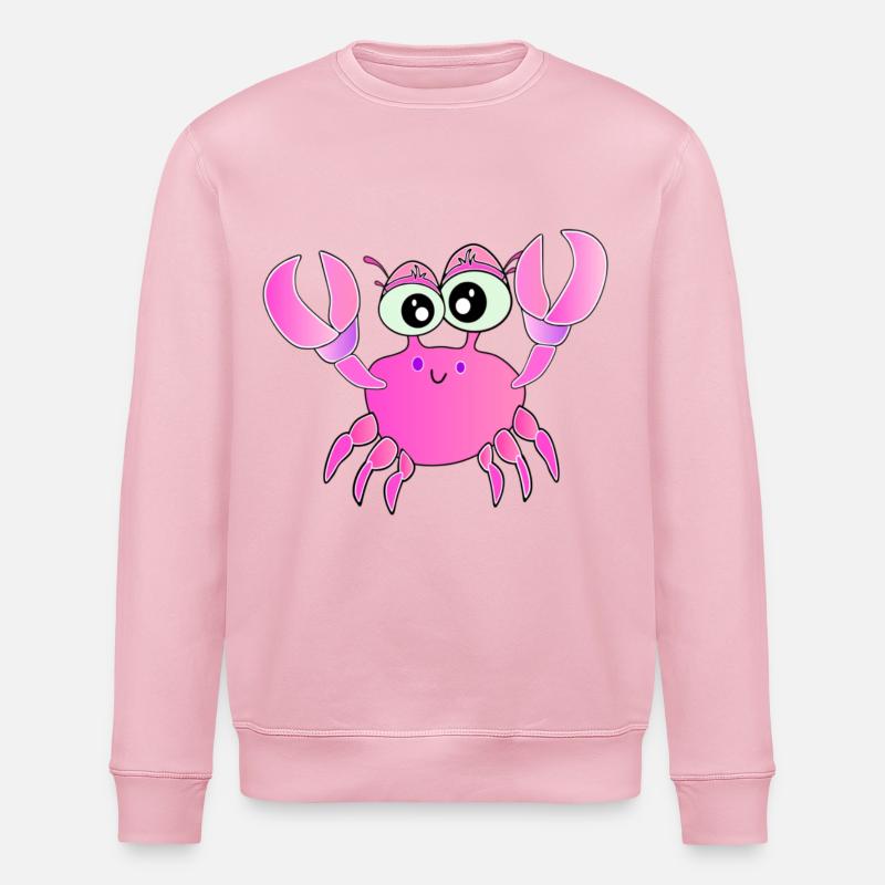 Krabben - Berta die Schnapp Krabbe - Stanley/Stella Unisex Bio-Sweatshirt ROLLER - Hellrosa
