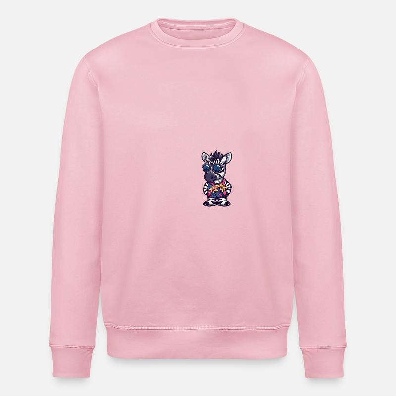 Zebra Comic Vacances - Sweat bio ROLLER Stanley/Stella Unisexe - rose pâle