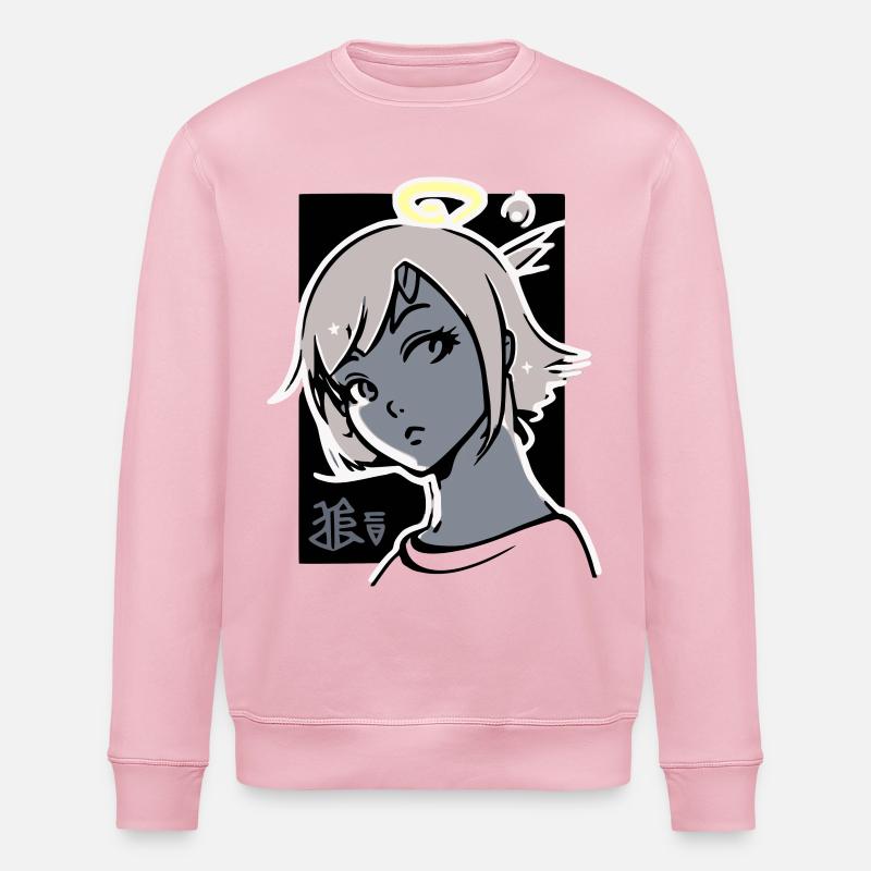 Fille ange avec halo - Sweat bio ROLLER Stanley/Stella Unisexe - rose pâle