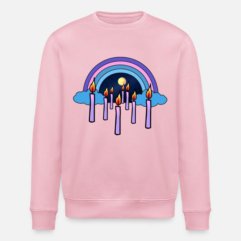 Candles Sky Beyond Rainbow Reincarnation - Stanley/Stella ROLLER Unisex Organic Sweatshirt - cotton pink