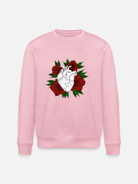 flowering heart - Stanley/Stella ROLLER Unisex Organic Sweatshirt - cotton pink