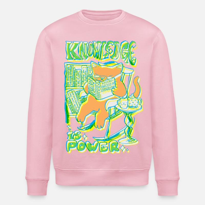 KNOWLEDGE IS POWER - Stanley/Stella ROLLER Unisex Organic Sweatshirt - cotton pink