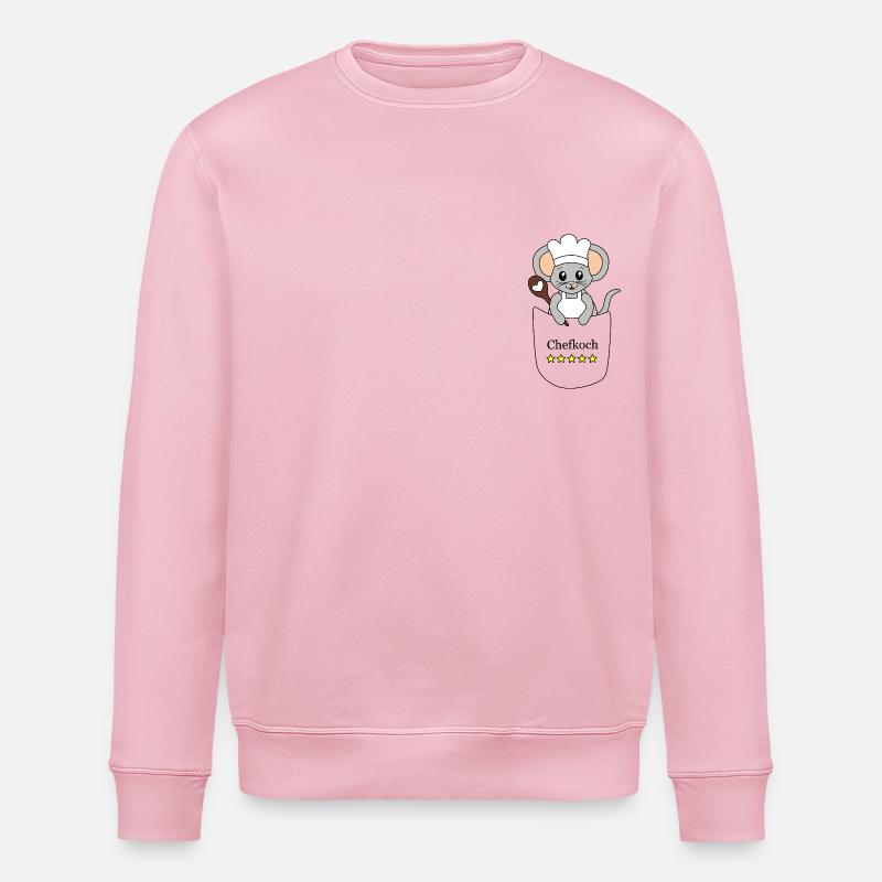 Chef Mouse – Funny Cooking Motif - Stanley/Stella ROLLER Unisex Organic Sweatshirt - cotton pink