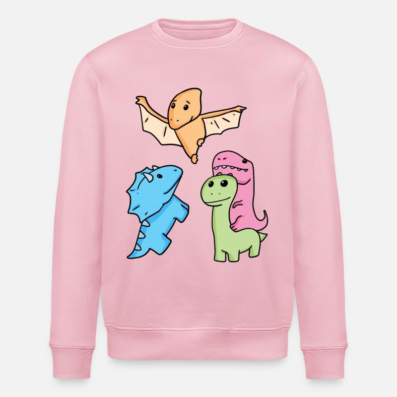 Dinosaur - Stanley/Stella ROLLER Unisex Organic Sweatshirt - cotton pink