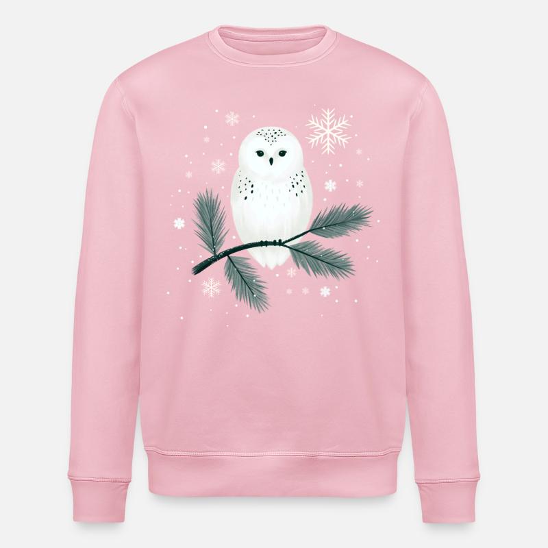 Winter owl - Stanley/Stella ROLLER Unisex Organic Sweatshirt - cotton pink